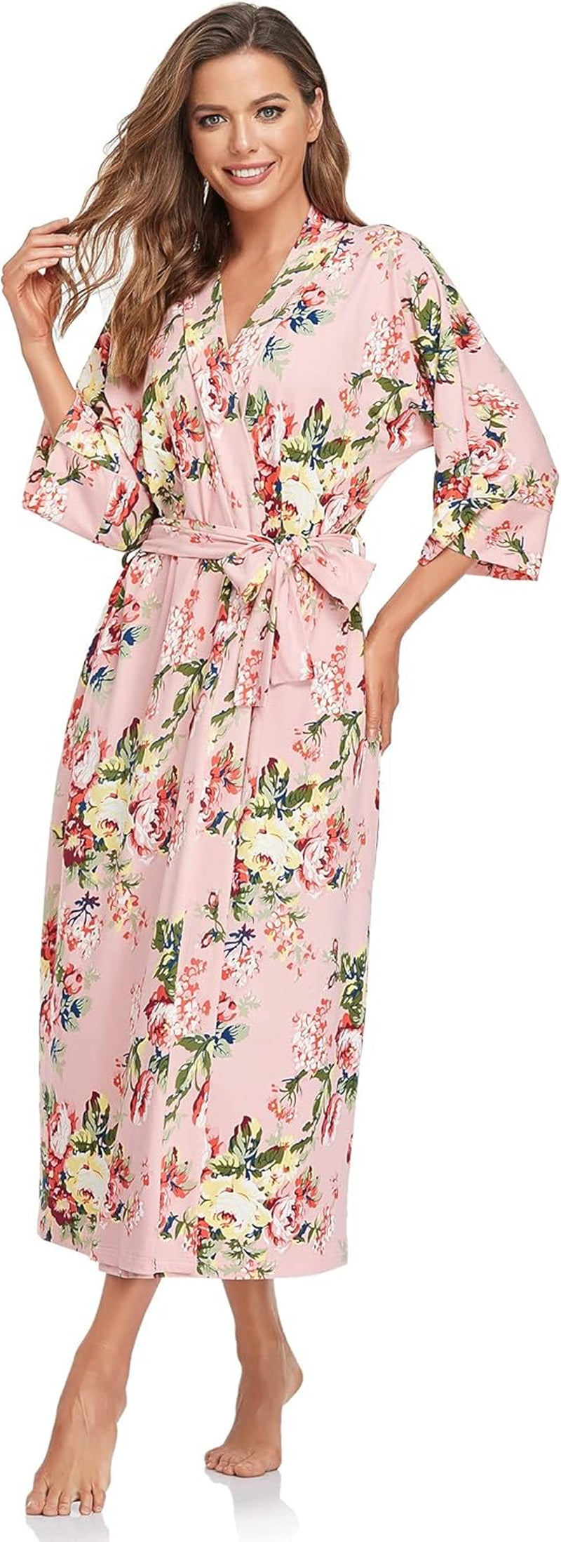 Women'S Soft Robes Long Bath Robes Full Length Kimonos Sleepwear Dressing Gown,Solid Color