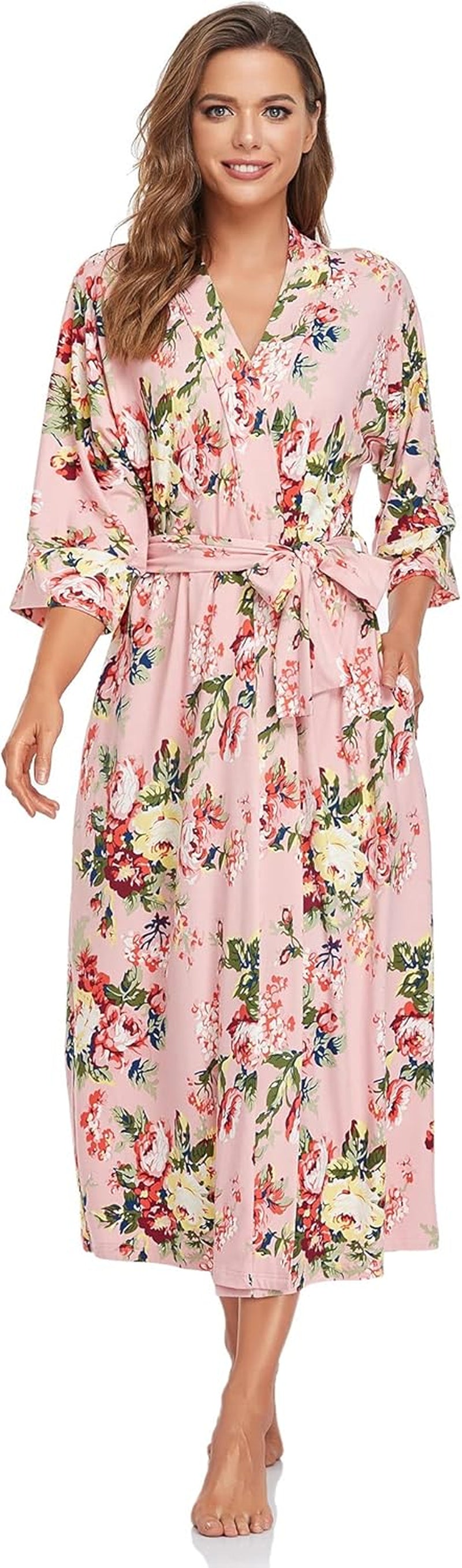 Women'S Soft Robes Long Bath Robes Full Length Kimonos Sleepwear Dressing Gown,Solid Color