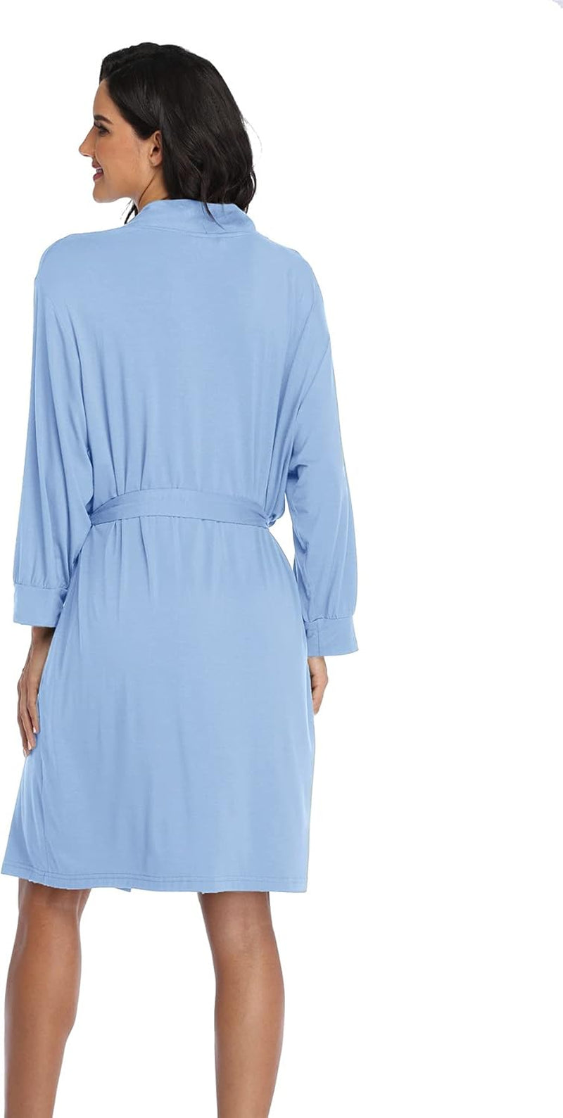 Women'S Robes Lightweight Kimono Robes Knit Bathrobes Soft Sleepwear Loungewear