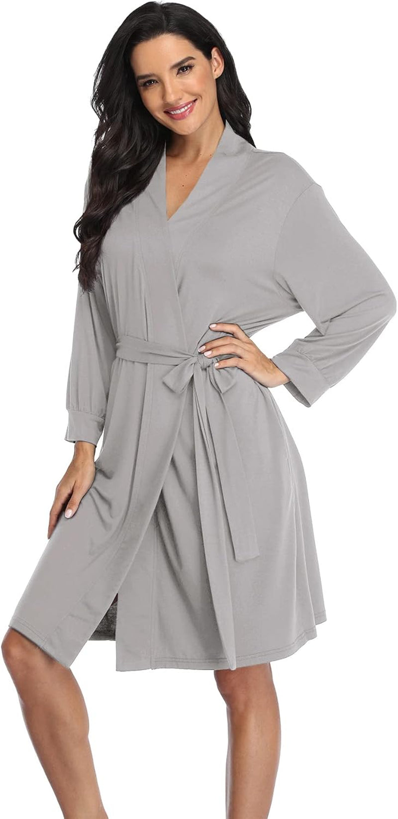 Women'S Robes Lightweight Kimono Robes Knit Bathrobes Soft Sleepwear Loungewear