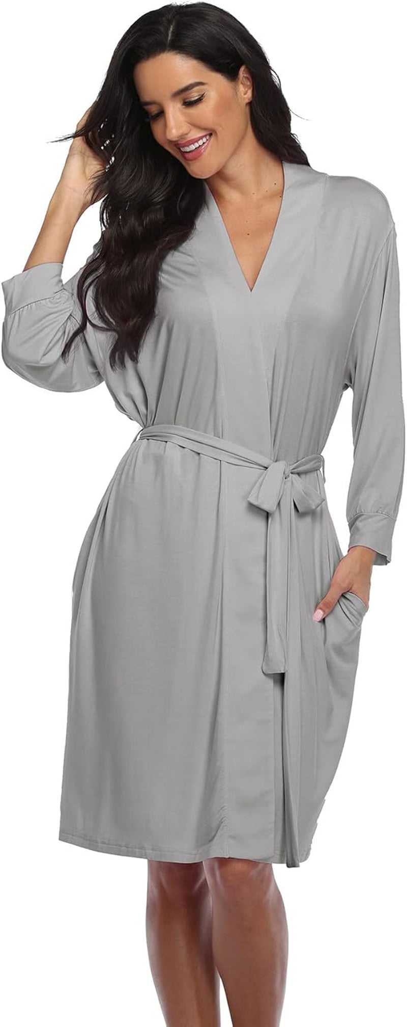 Women'S Robes Lightweight Kimono Robes Knit Bathrobes Soft Sleepwear Loungewear