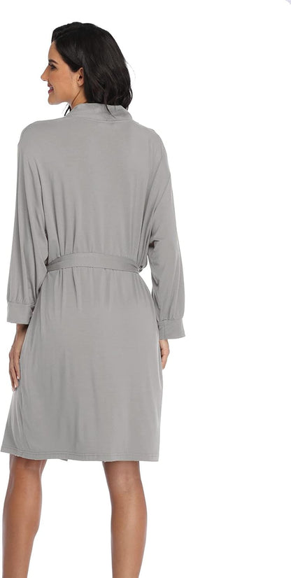 Women'S Robes Lightweight Kimono Robes Knit Bathrobes Soft Sleepwear Loungewear